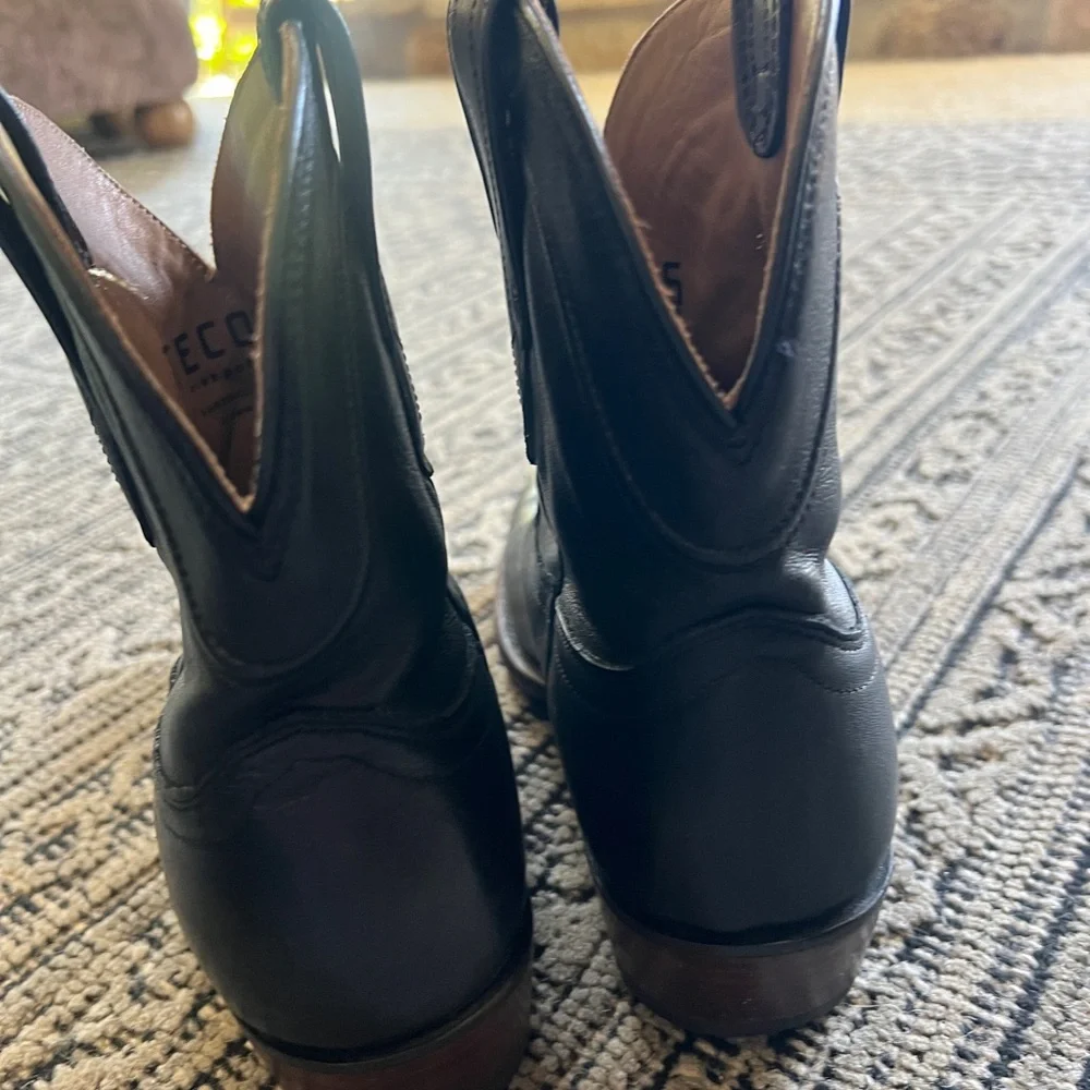 Tecovas Black Leather Ankle Boots - Picture 5 of 10